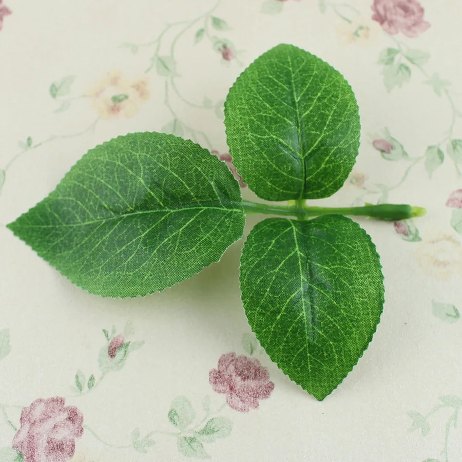 Роза лист 100 шт Самая низкая цена зеленый цвет Искусственные листья розы для DIY