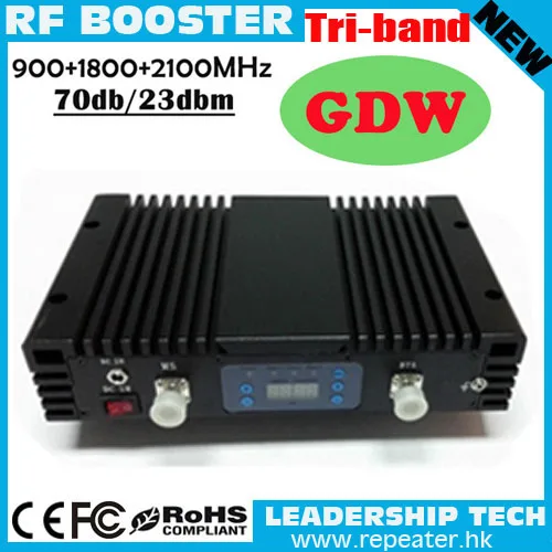 Новый мобильный усилитель трехполосный сигнала 900 1800 2100 GSM репитер с ALC/MGC