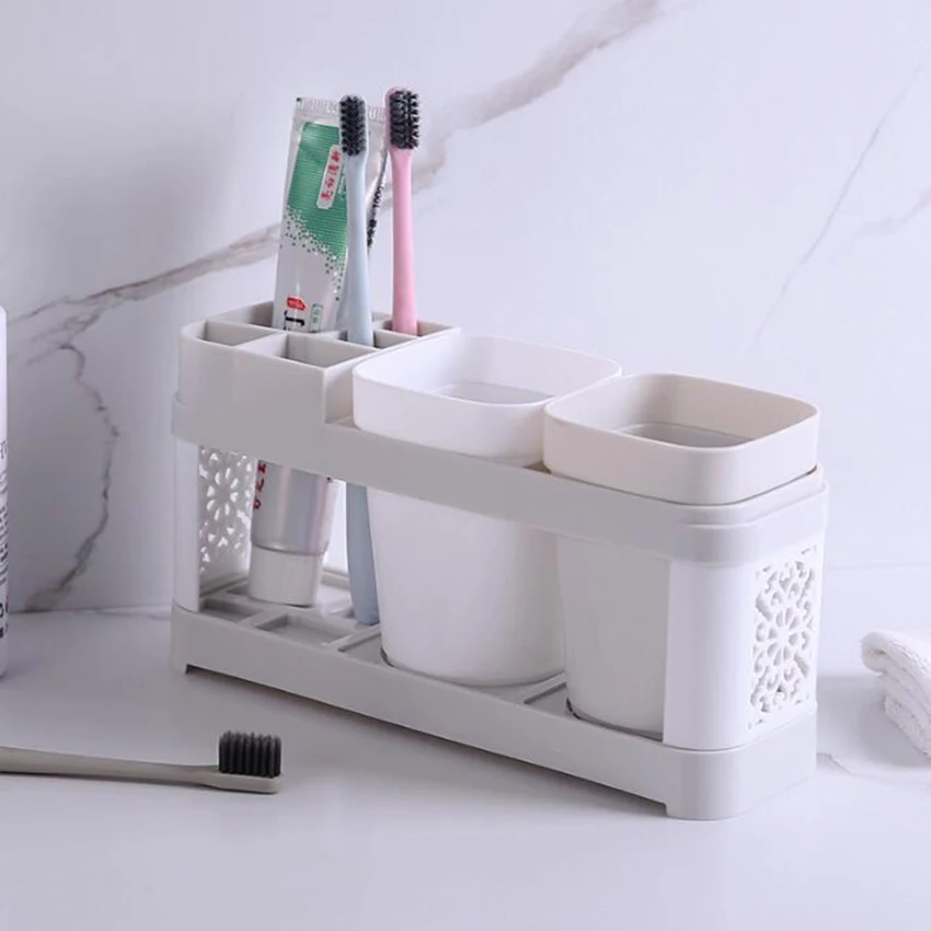 Набор пластиковых аксессуаров для ванной однотонный белый набор из ракушек