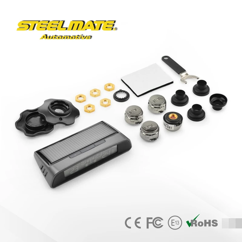 Steelmate DIY Car TPMS TP-S1 Solar Energy Chargeable Display Tire Pressure Monitoring System Wireless External Sensor | Автомобили и