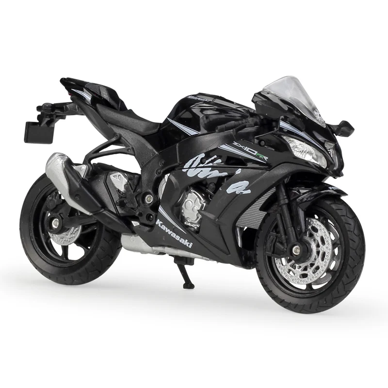 Welly 1:18 Kawwasaki Ninja ZX10R Литая модель мотоцикла Рабочая короткопоглотитель игрушка для детей подарки коллекция игрушек