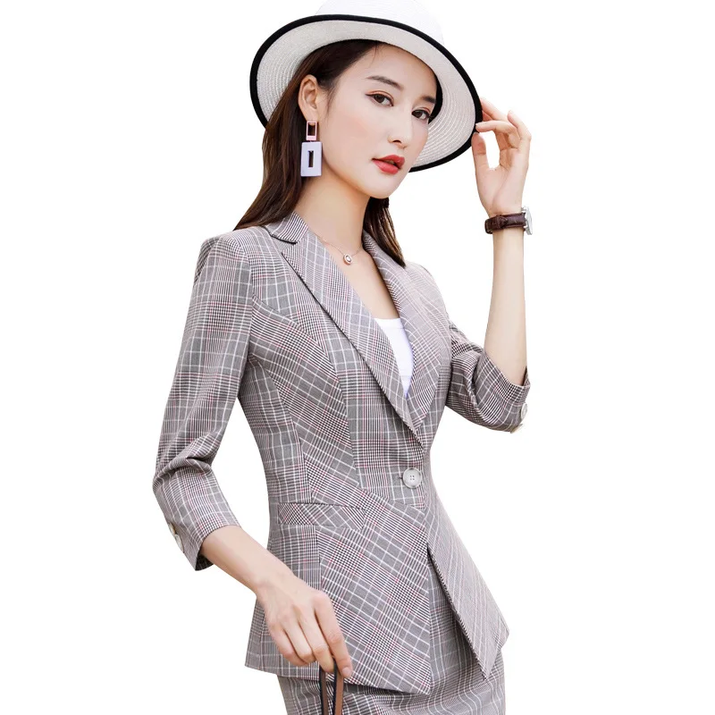 Профессиональный костюм большого размера для женщин Весна и осень Новый Модный