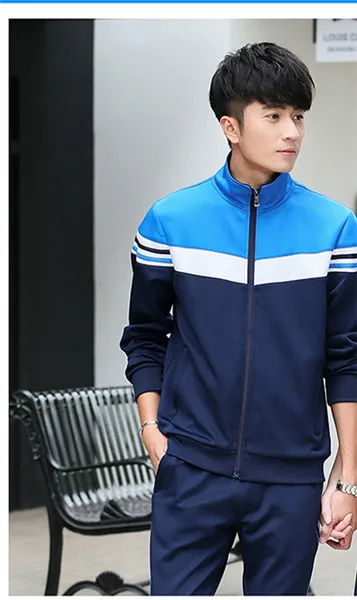 MEN BLUE Спортивный костюм для бега, весна-осень, спортивные костюмы для бега, мужские и Wo мужские s 78 - Цвет: MEN BLUE
