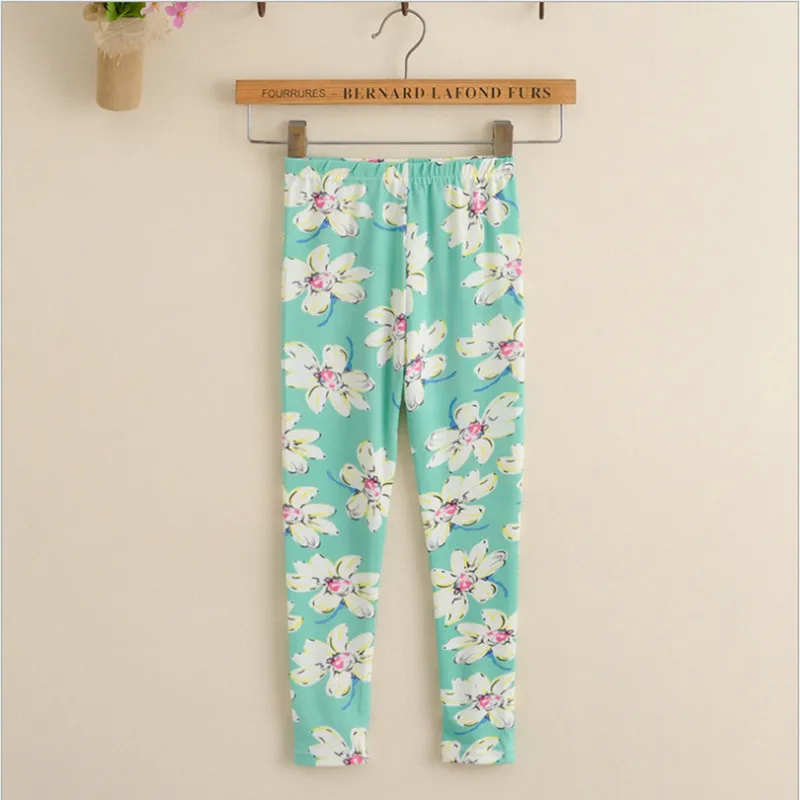 2017 Printing Flower Girls Colorful Digital Child Leggings Kids Pants Children's Clothing 2-7Y |