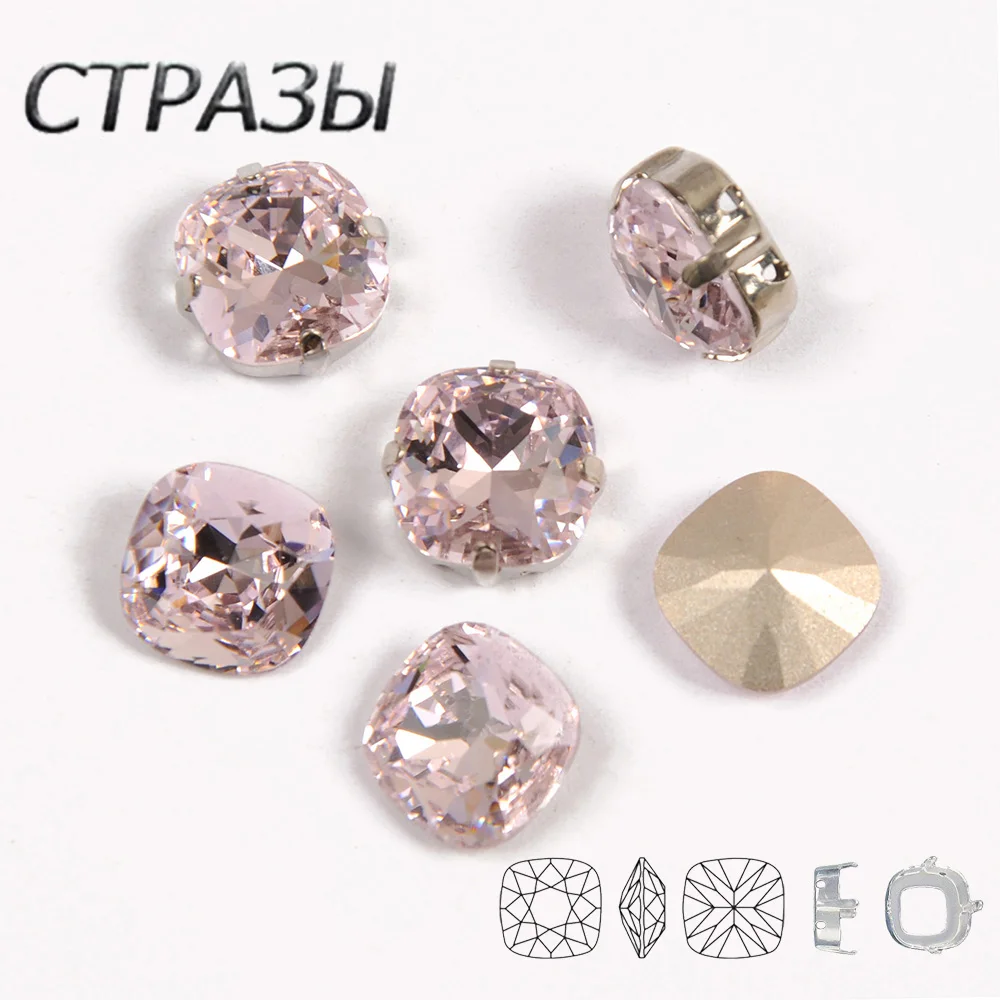 Светильник Роза DIY Стразы шьют на Серебряное золото коготь Установка модные