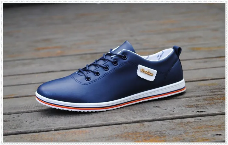 Autumn Winter Men Shoes Breathable Men's Casual Shoes Pu Leather Flat Shoes Lace-Up Man Shoes Comfortable Outdoor White Sneakers