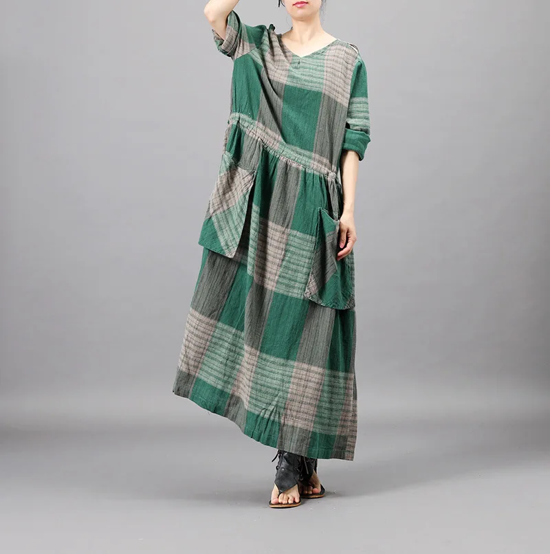 Women Summer Striped Patchwork Dress Ladies Loose Big Pockets V neck Dresses 2019 Wrinkle | Женская одежда