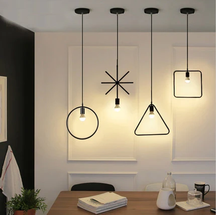 Винтажный железный подвесной светильник в стиле лофт Геометрическая фигурка