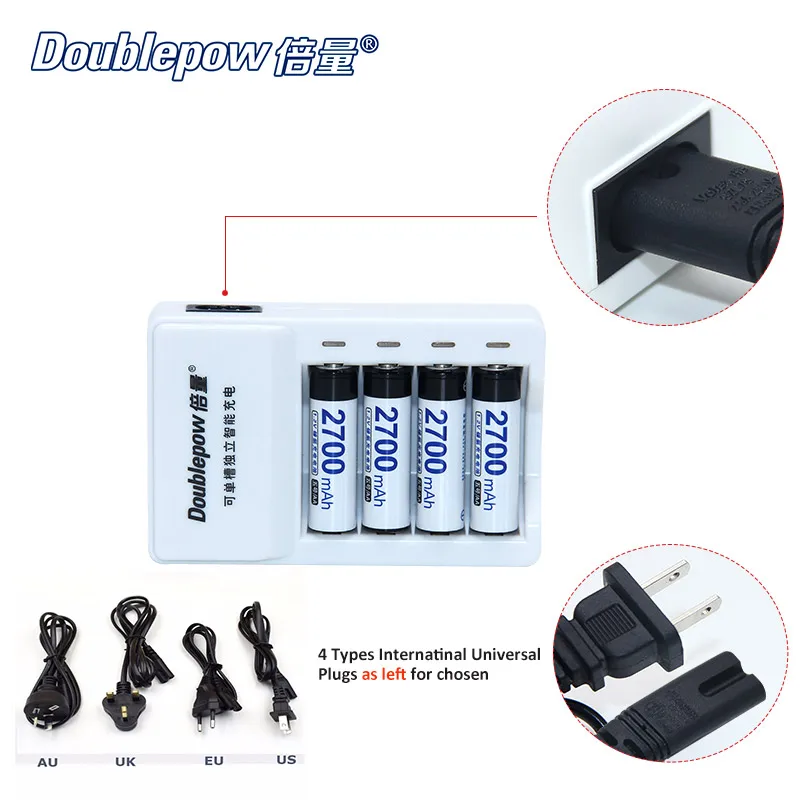 Устройство для быстрой зарядки 4 слота устройство Ni-MH/DP-K11 шт. 1 2 В AA 2700 мА полный