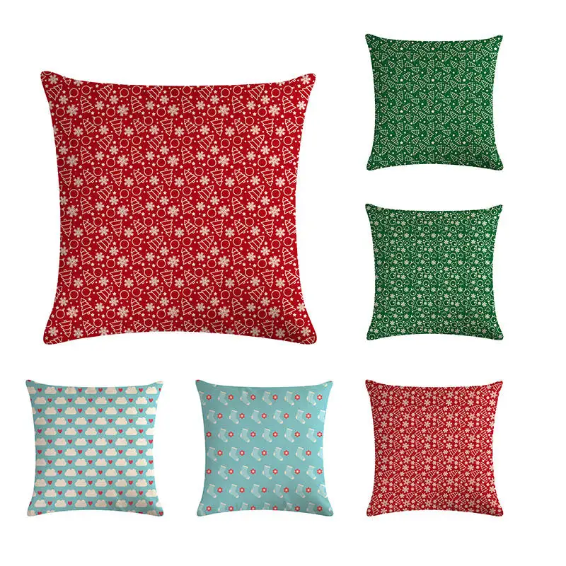 

Хлопковая льняная наволочка для дивана, наволочка для диванной подушки, наволочка для подушки с геометрическим рисунком рождественской ел...