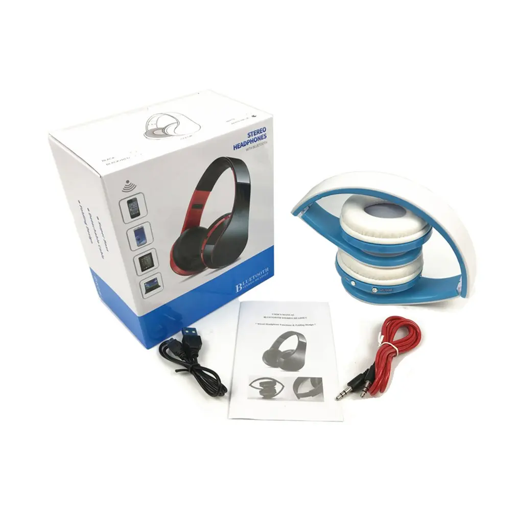blue and white NX-8252, универсальные беспроводные Складные стерео наушники, бас-усилитель, гарнитура для ПК с микрофоном для громких звонков, Auriculars - Цвет: blue and white