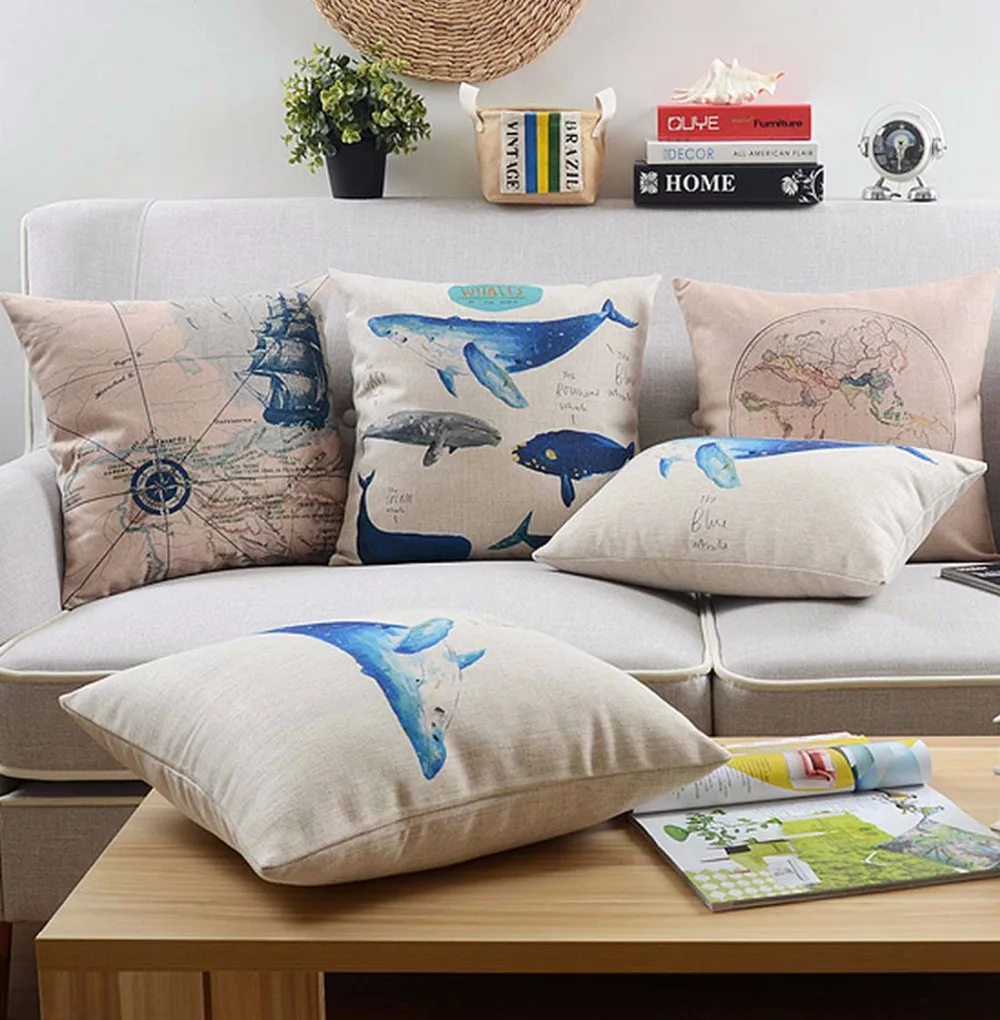 Бесплатная доставка! Средиземноморская квадратная диванная подушка/Чехол almofadas