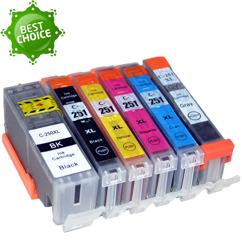1 комплект чернильный картридж PGI250 CLI251 совместимый для Canon MG6320 MG7120 MG7520 IP8720 MX722 MX725
