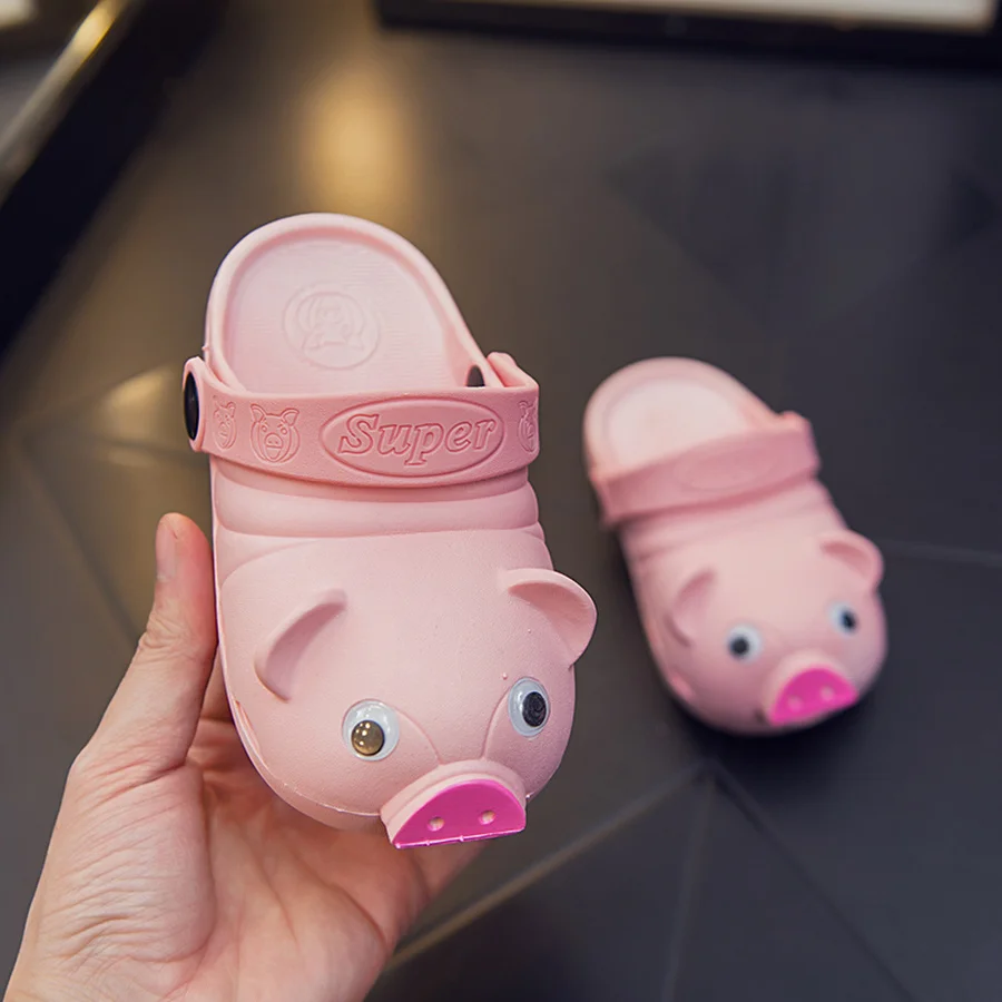 Детские летние тапочки с милой Свинкой для маленьких мальчиков и девочек Eva