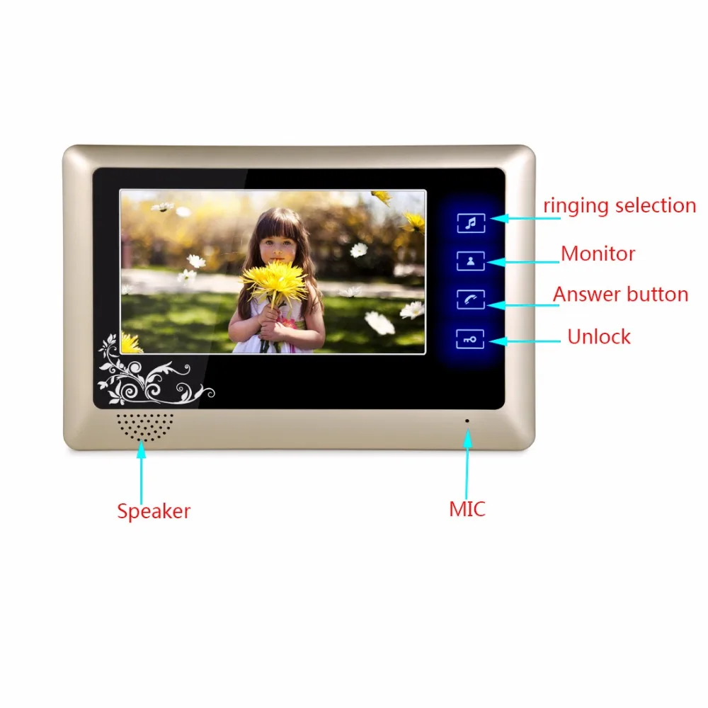 SmartYIBA домашний 1 монитор дверной звонок Домофон 7 ЖК видео домофон комплект 1000TVL RFID