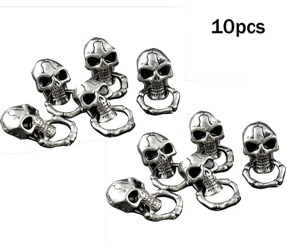 5 шт. винт с черепом серебристого цвета кольцом Байкерская цепь соединитель