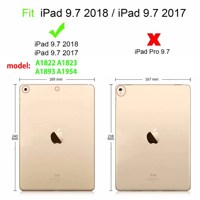 Чехол с поворотом на 360 градусов для Apple iPad 9,7 5th 6th generation Smart Cover Funda Tablet A1822 A1893 A1954