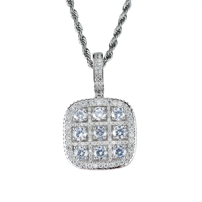 Кулон Bling в стиле хип хоп судоку медное микро паве с цирконом ААА ожерелье