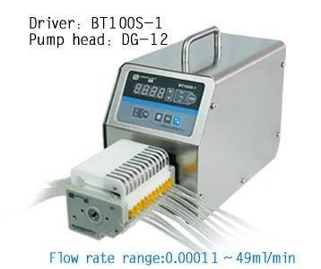 

BT100S-1 DG10-12 Lead Fluid 12 channels Variable Lab Industrial Low Flow Speed Dosing Peristaltic Pump 0.0001-41ml/min