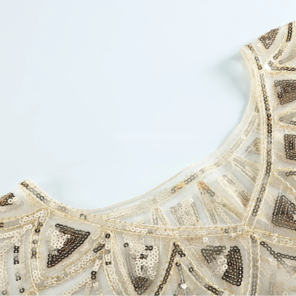Шаль накидка болеро Женская винтажная 1920s сетка кружево блестки украшенный