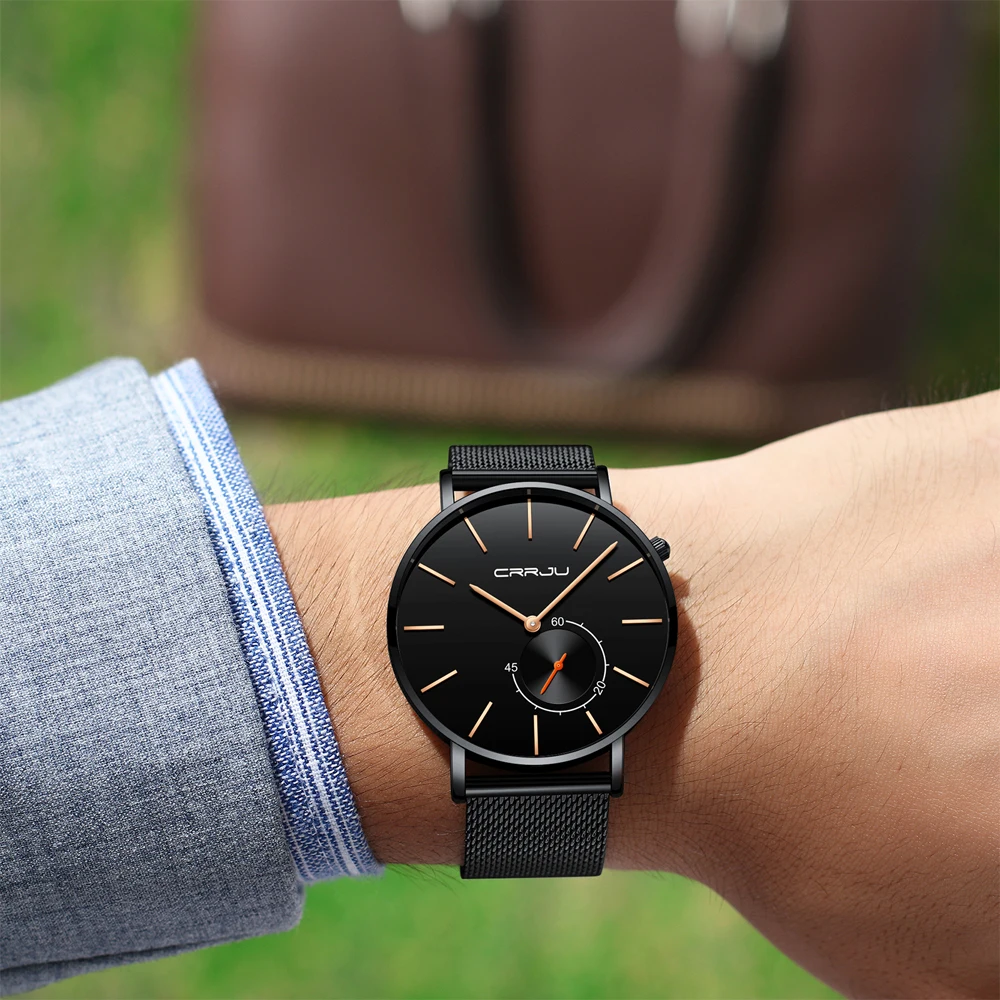Relojes 2018 часы мужские Crrju Модные кварцевые Топ бренд класса люкс Бизнес