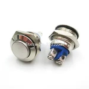 2 шт.лот 16 мм стартер переключатель лодочный гудок мгновенный стальной металлический кнопочный переключатель нормально открытый самосброс переключатель T
