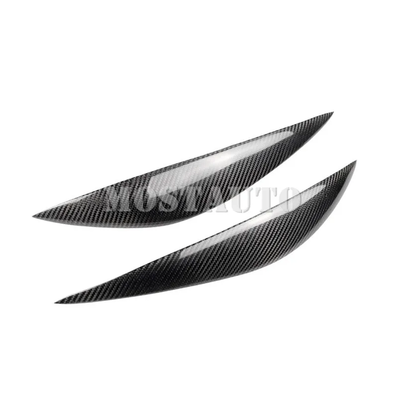 For Benz C Class W204 Carbon Fiber Headlight Eye Lid Eyebrow Cover 2008-2013 2pcs Car Accessories Interior Decor Trim | Автомобили и