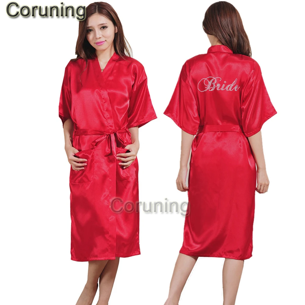 RMM атласное женское кимоно невесты свадебное платье Женский горный хрусталь