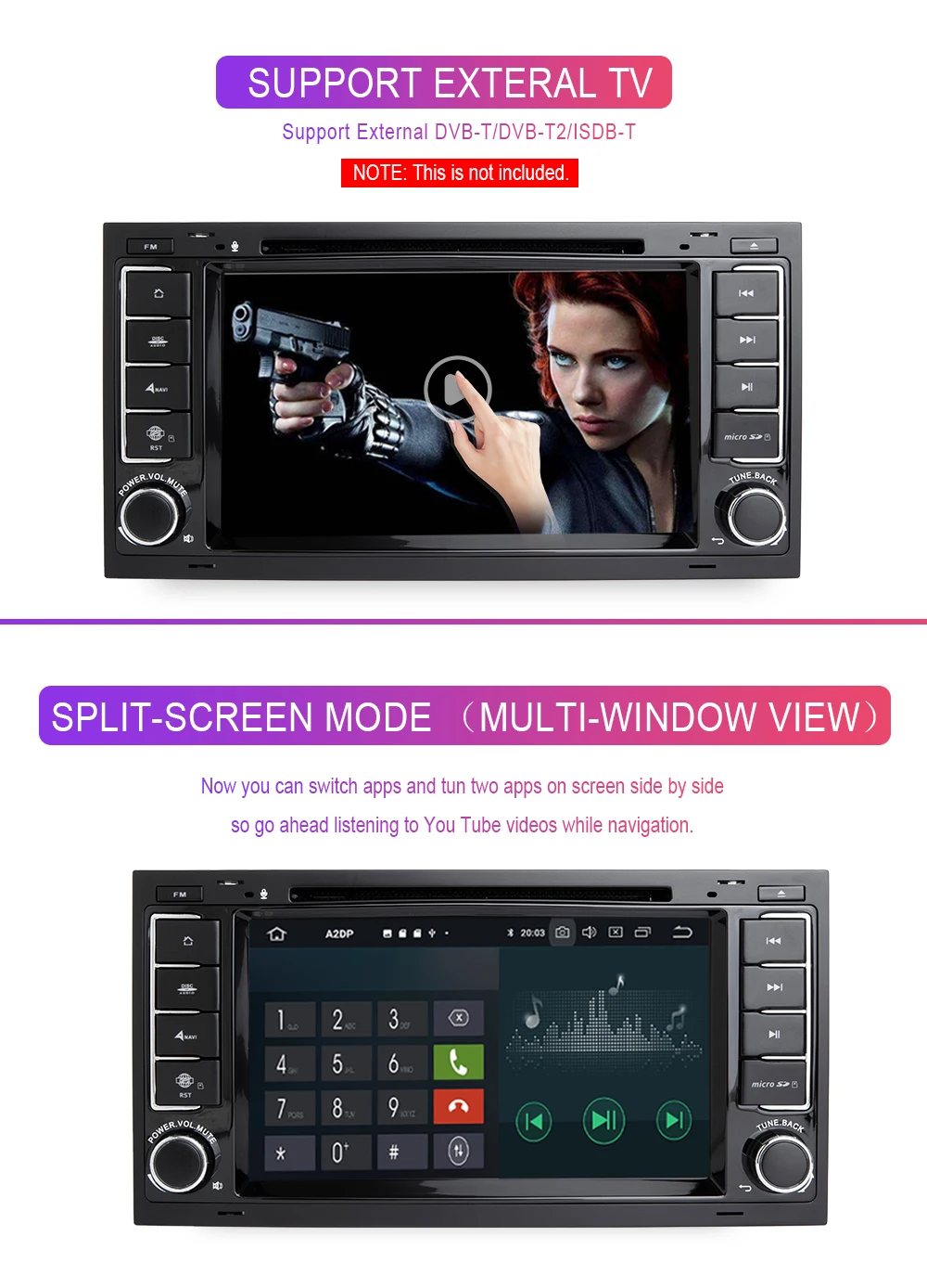 Xonrich Автомобильный мультимедийный плеер Android 9,0 2Din DVD Авторадио для VW Volkswagen Touareg Transporter T5 gps навигация Audio2G ram