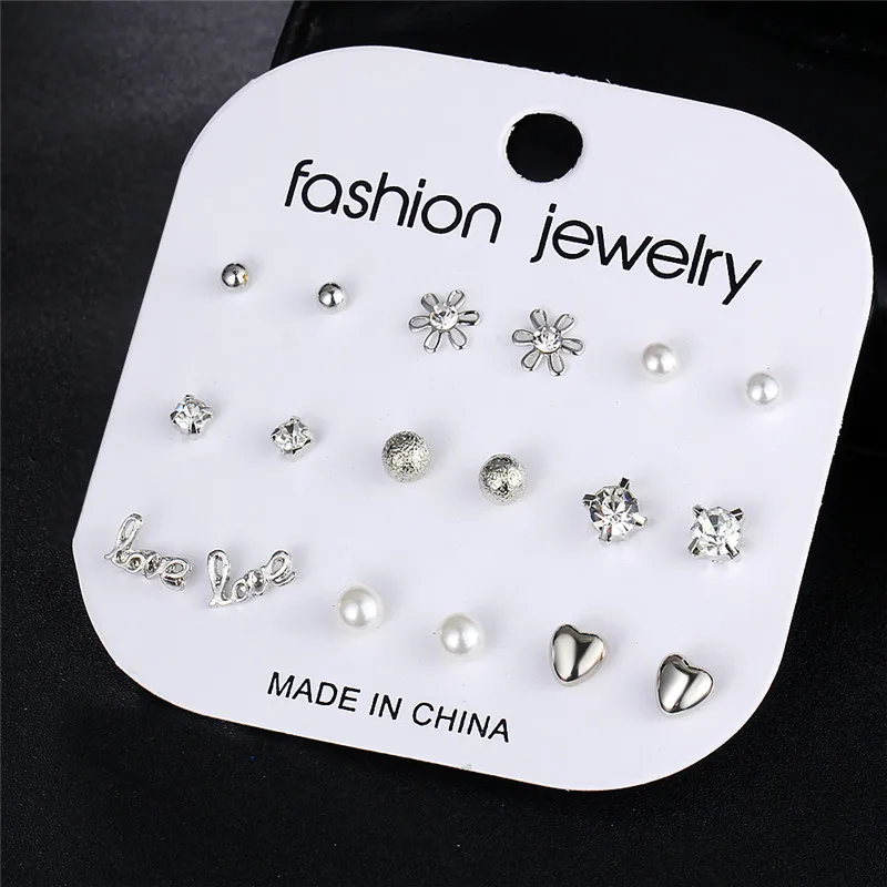 17 км Мода Кристалл бесконечный Стад Комплект сережек для женщин Bijoux Искусственный Жемчужный шар вечерние серьги double eleven