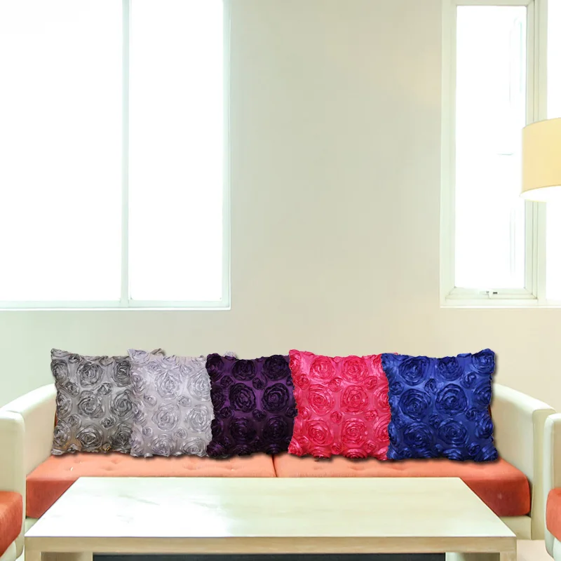 Твердые розы Подушки крышка супер мягкие шелковые Coloful 40x40 см квадратный Пледы