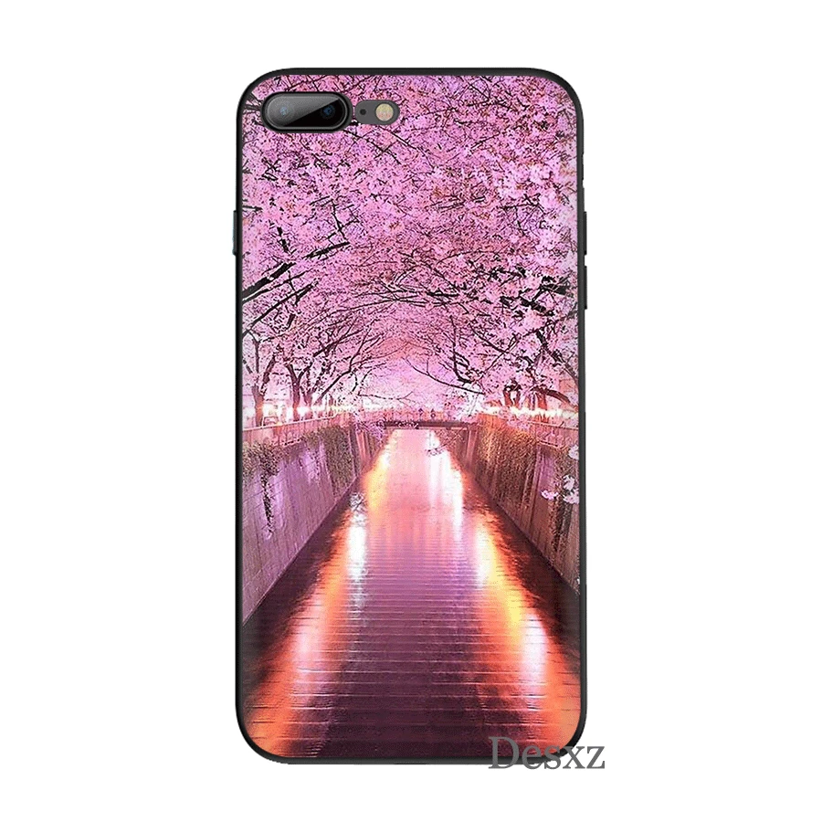 Чехол для мобильного телефона iPhone 6 6s 7 8 Plus 11 Pro X XS Max 5 5S SE чехол с розовым деревом |