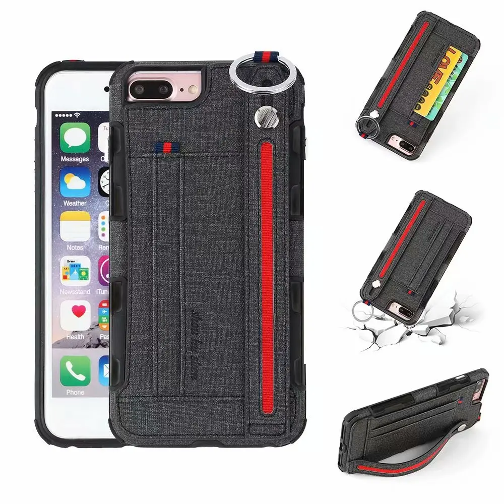 

Fashion Canvas fabric Phone case for iPhone 11 12 Pro XS MAX XR PU Leather Card slot Cover for iPhone 8 7 6S Plus With Hang rope