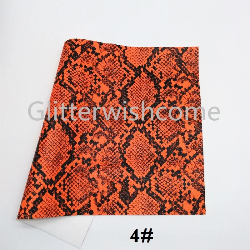 Glitterwishcome 21X29 см A4 размер винил для бантов неоновый напечатанный Змей кожа питона Fabirc искусственная кожа листы для бантов, GM292A