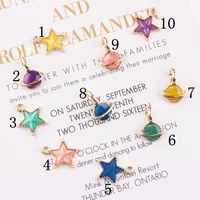 planet and stars enamel dangle charms pendant jewellery for necklace bracelet 20pcslot