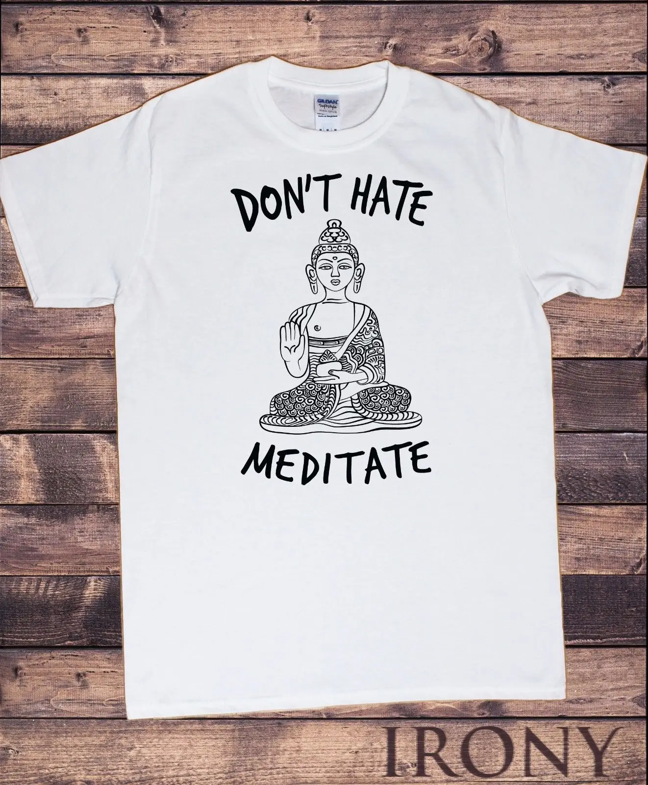 TS789 Мужская футболка Don't Hate Meditate Будда чакра медитация Йога PrintCool Повседневная