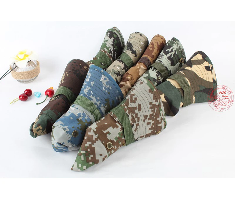 Камуфляж Boonie Hat Модные военный, камуфляж, охота Boonie ведро шляпа Панама ушанка Открытый Рыбалка широкая шляпа