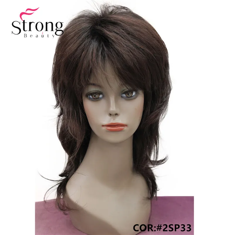 StrongBeauty женский слоистый парик из синтетических волос с темными корнями Омбре