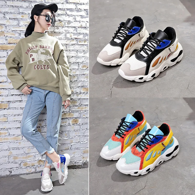 Новинка 2018 осенняя модная женская повседневная обувь на платформе в Корейском