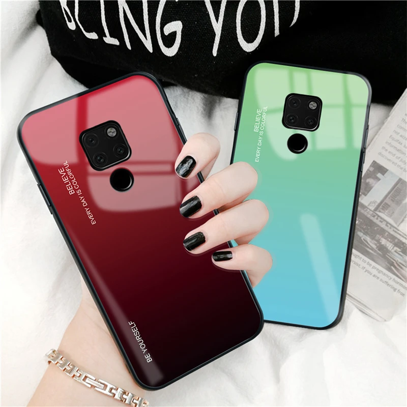 Newest Glass + Soft Case For Huawei P30 Honor 8X Max 9 Note 10 Magic 2 P20 Lite Pro Nova 4 3i 3E 2i Mate 20 P Smart Plus |