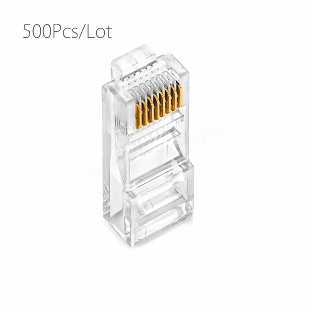 

500 шт./лот RJ45 RJ-45 CAT5 Золотой экранированный Модульный сетевой разъем