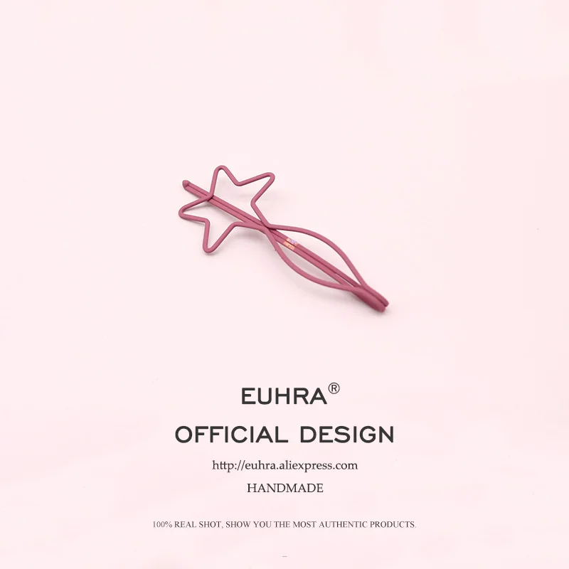 EUHRA/10 цветов, милые заколки для волос, заколки для волос с пятиконечной звездой, заколки для волос для девочек