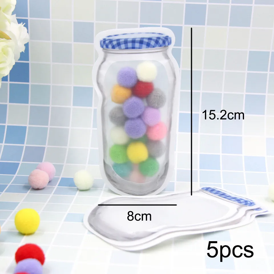 gua-C-little small 30 шт. креативные бутылки Мейсон сумки удобные PE орехи печенье конфеты закуски герметичный пластиковый мешок украшения дома хранения поставки - Цвет: gua-C-little small