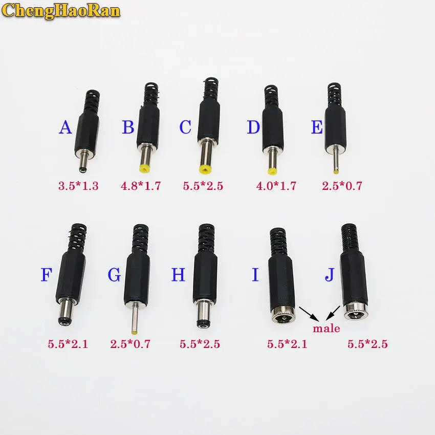ChengHaoRan DC вилка для электрической розетки Power Jack female male 5.5X2.1MM 5 5*2 5mm 4 0*1 7mm 8*1 2 5*0