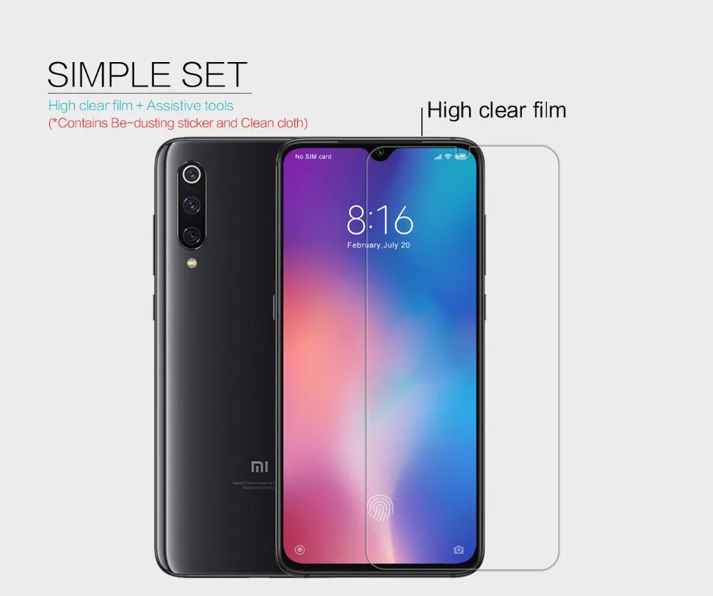 2 шт./лот для Xiaomi mi9 NILLKIN кристально прозрачная защитная пленка или Антибликовая