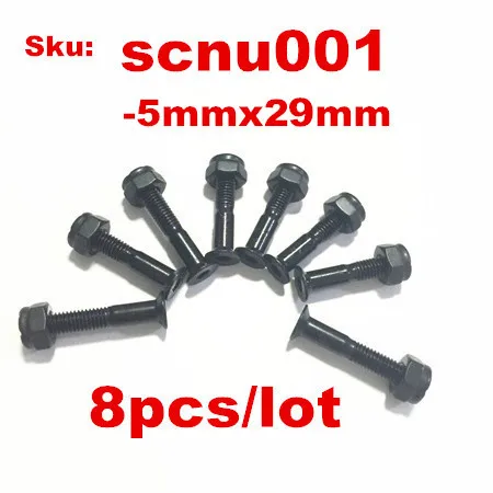 29mm Screw nut bolt 8 шт. винт гайка 25 мм 29 мм 33 мм гайка болт Скейтборд Longboard внешний винт болт ролик для скутера грузовик колеса запчасти ВИНТ крепеж - Цвет: 29mm Screw nut bolt
