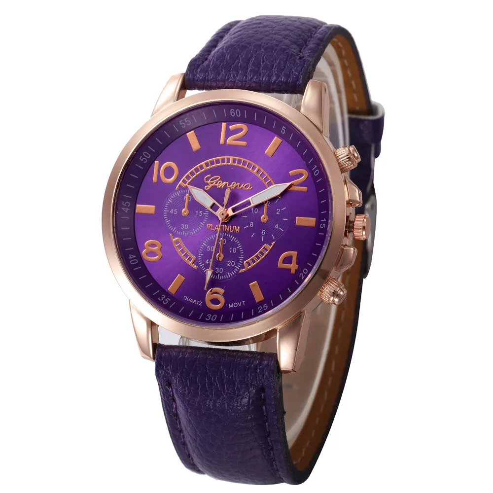 Geneva Montres женские часы кожаные Кварцевые аналоговые наручные часы-браслет горячая