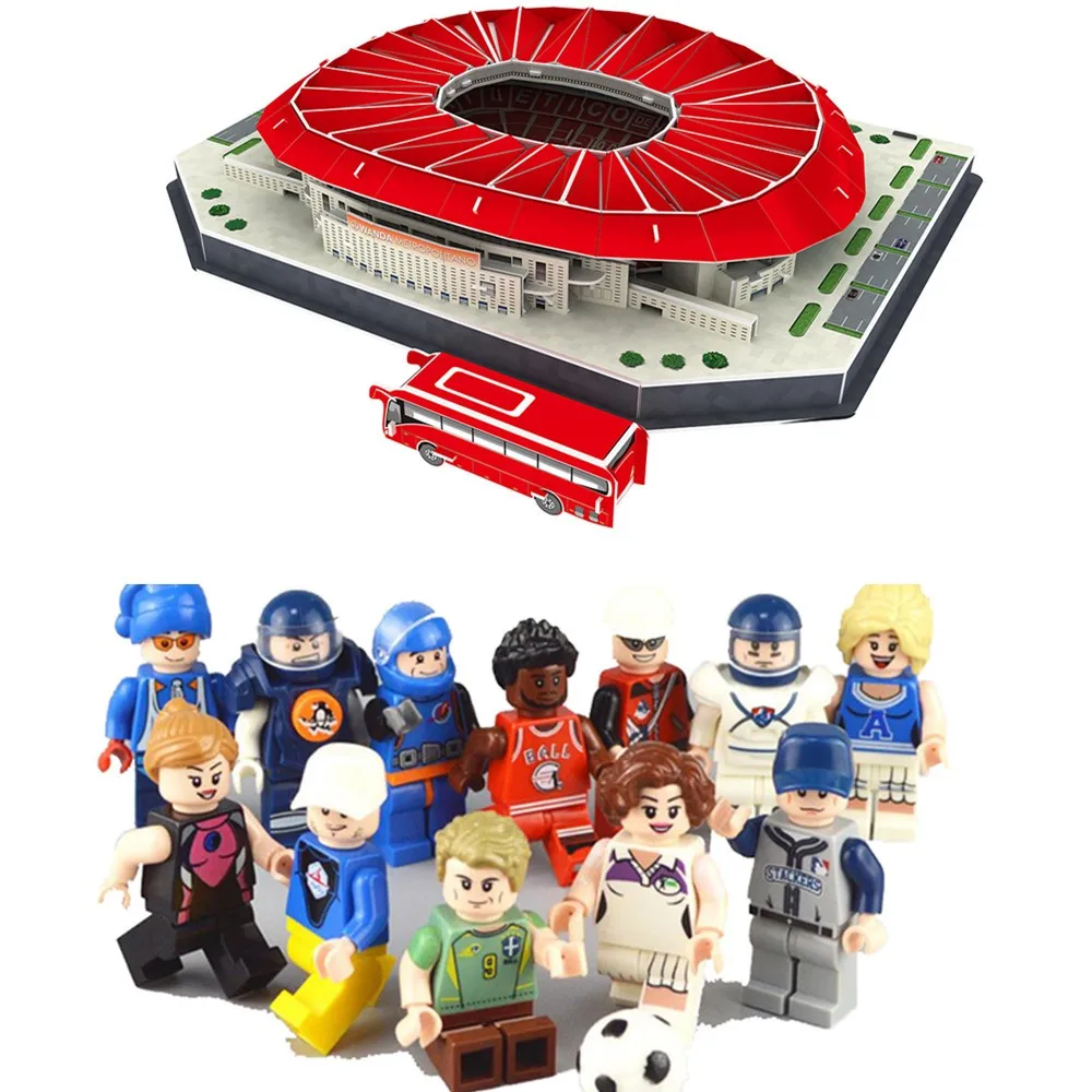 Stadio and Figures Классический бумажный пазл, архитектура, атлетика, Ванда, футбольные стадионы, игрушечные масштабные модели, наборы для строительства - Цвет: Stadio and Figures