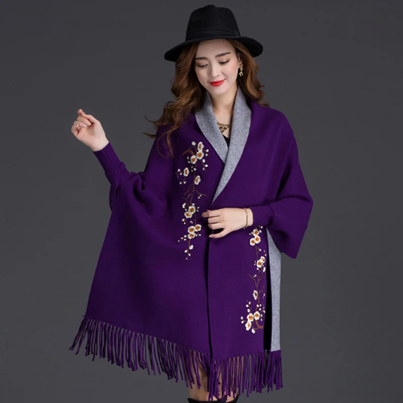 Осенне зимняя женская накидка стильное хлопковое шерстяное пальто стильный