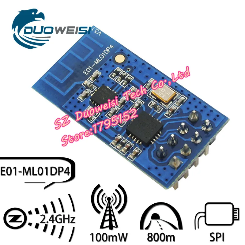 

E01-ML01DP4 100mW компактный большой радиус действия nRF24L01P + PA + LNA маломощный беспроводной модуль приемопередатчика